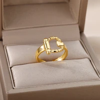 vintage belt rings for women stainless steel plated geometric finger ring korean fashion wedding jewelry gift bijoux femme