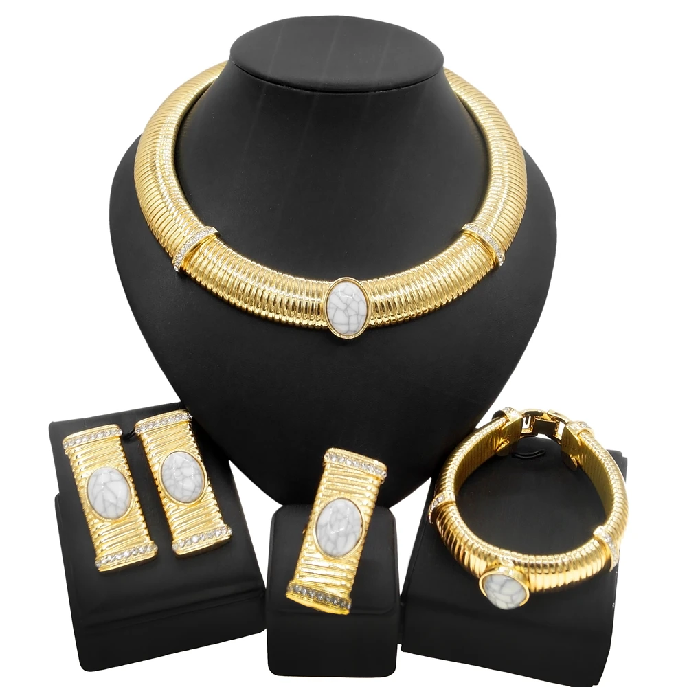 YULAILI 2024 модные самые популярные Ювелирные наборы и африканские женские серьги