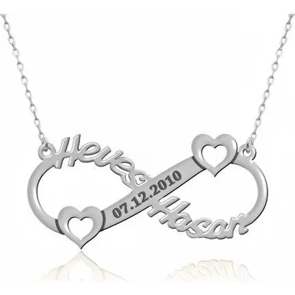 

Name Date Heart Infinity Silver Necklace