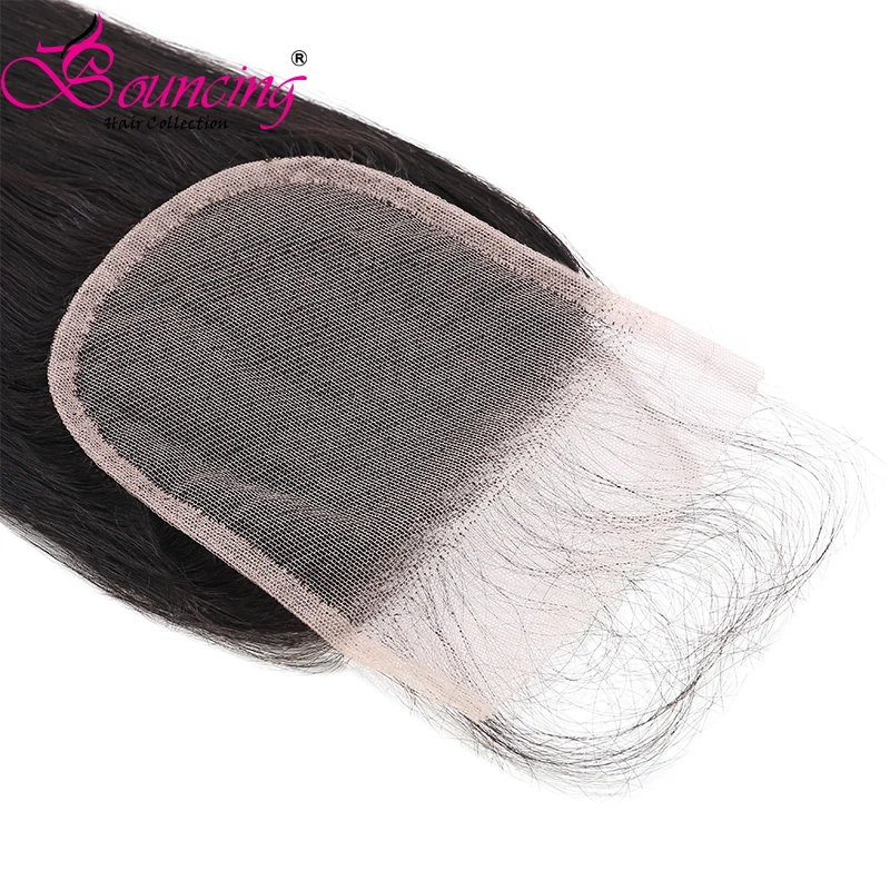 

Bouncing Hair Straight Lace Closure Pre Plucked With Baby Hair Natural Hairline Brazilian Remy Human Hair 4x4 Closure Swiss Lace