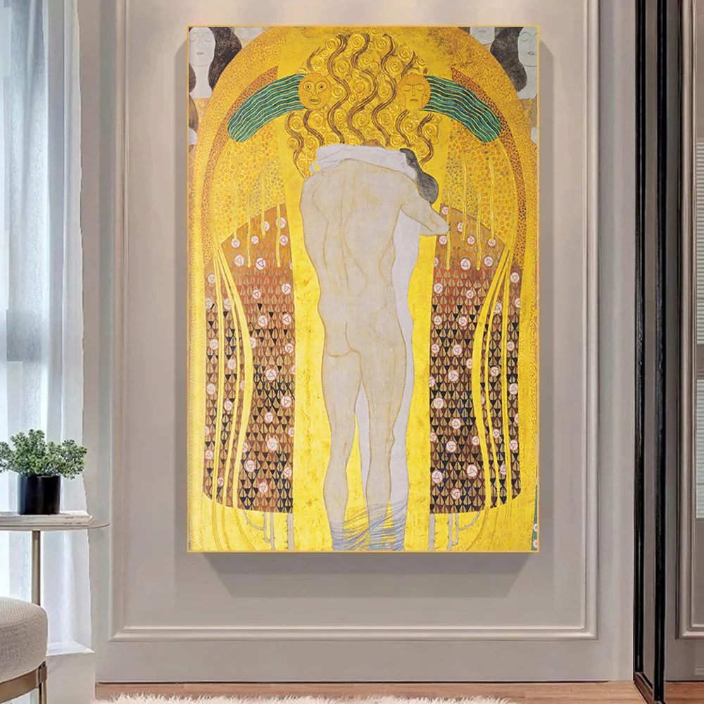 

Gustav Klimt Famous Oil Classic Artwork Canvas Painting Golden Art Poster and Print Picture for Living Room Wall Art Home Decor