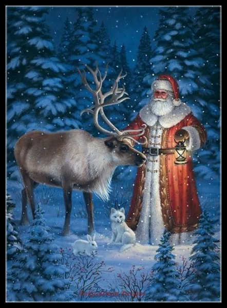 240w x 330h Arctic santa claus-счетный Набор для вышивания крестиком-рукоделие ручной работы для вышивания 14 карат Наборы для вышивания крестиком Рождественский праздник - Цвет: 240w x 330h