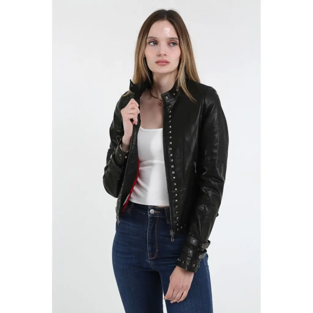 Women Leather Jacket Genuine Real Leather Jacket leather Coat lambskin coat Female Jacket Genuine Leather Women's Black Coat