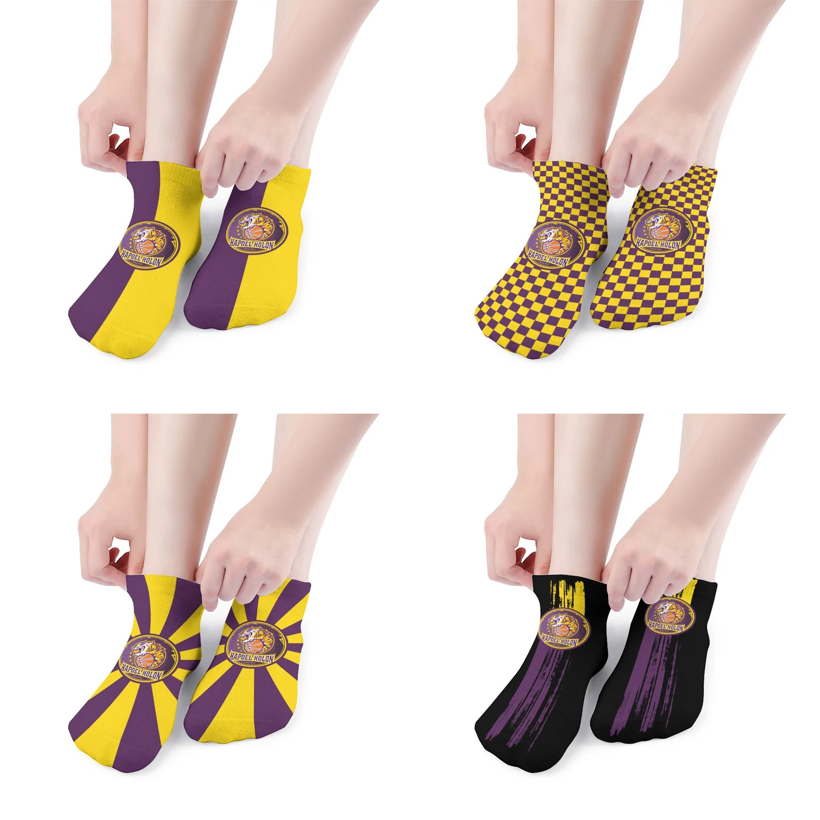 

Israel Hapoel Holon Bc Men's Athletic Running Socks Thick Cushion Ankle Socks Crew Socks for Sport Low Cut Socks