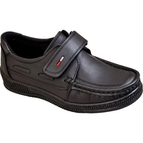 

Captain Junior Male Child Black Leather Casual Shoes Antibacterial Orthopaedic Flexible Lightweight Soft Slip-Resistant Outsole Four Seasons