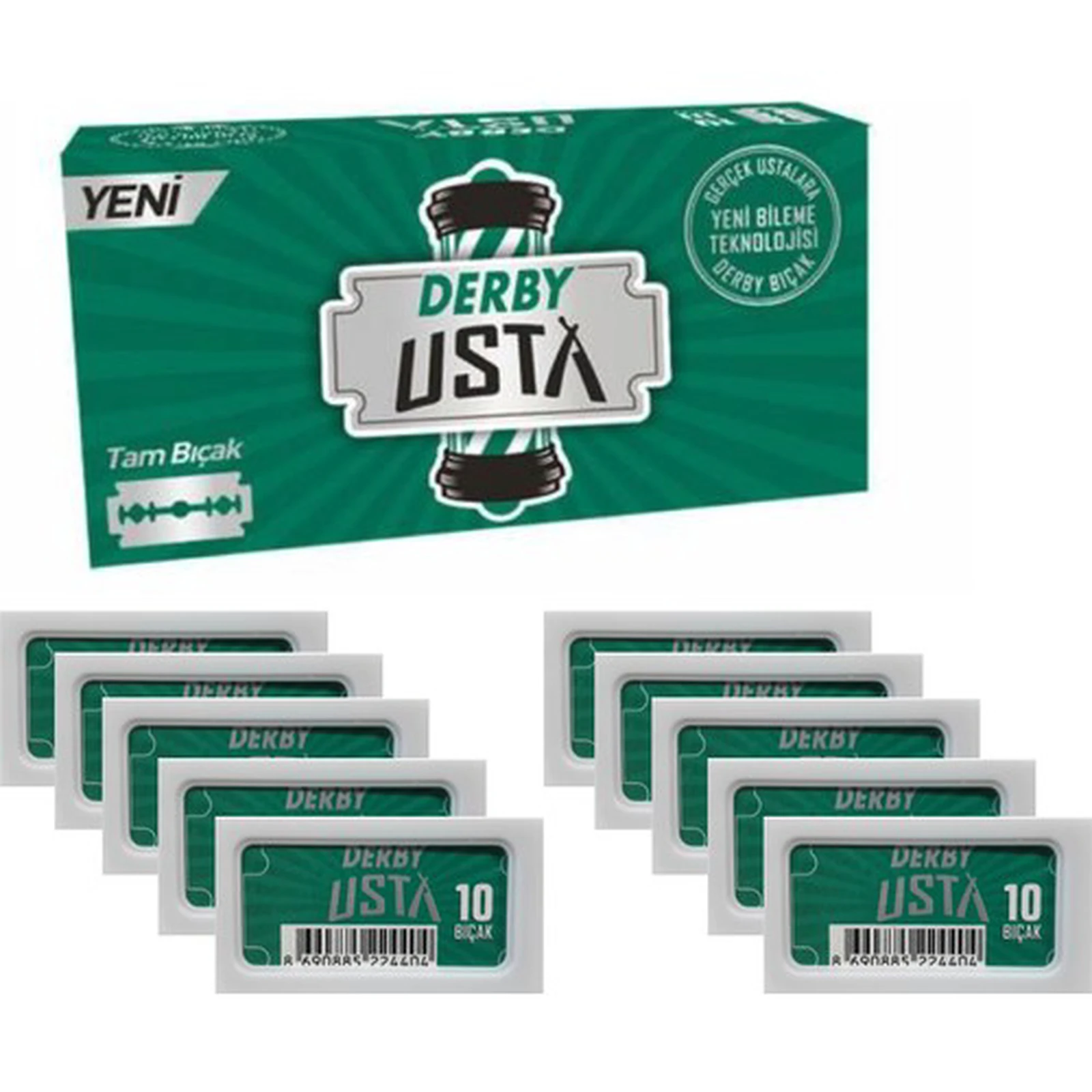 Derby Master Leaf Razor, 100 (10x10) Pieces High Quality Ste