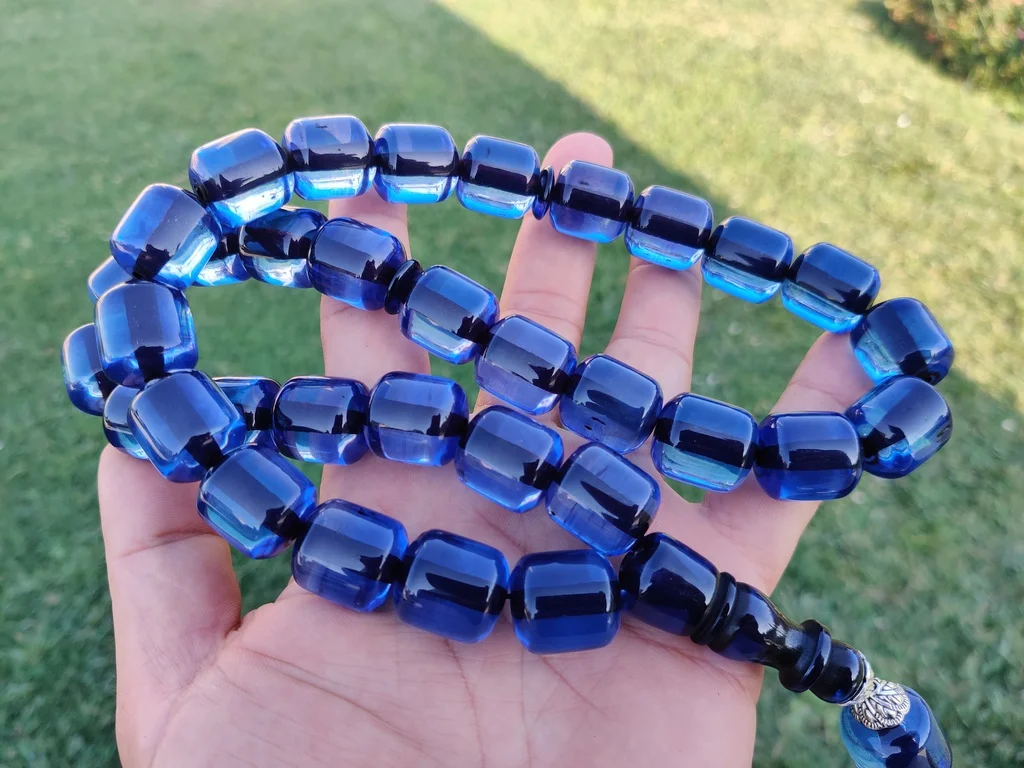 

Ottoman Faturan German Amber Sandalous Misbaha Prayer Beads Islamic Gift Tasbih Tasbeeh Tasbeh Rosary Tasbih # 24E