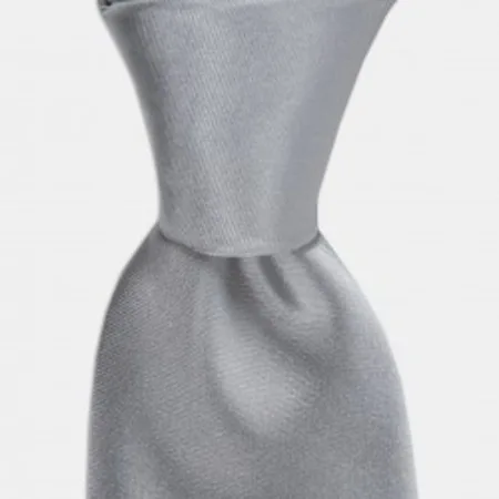 

Flat gray silk tie 67828326