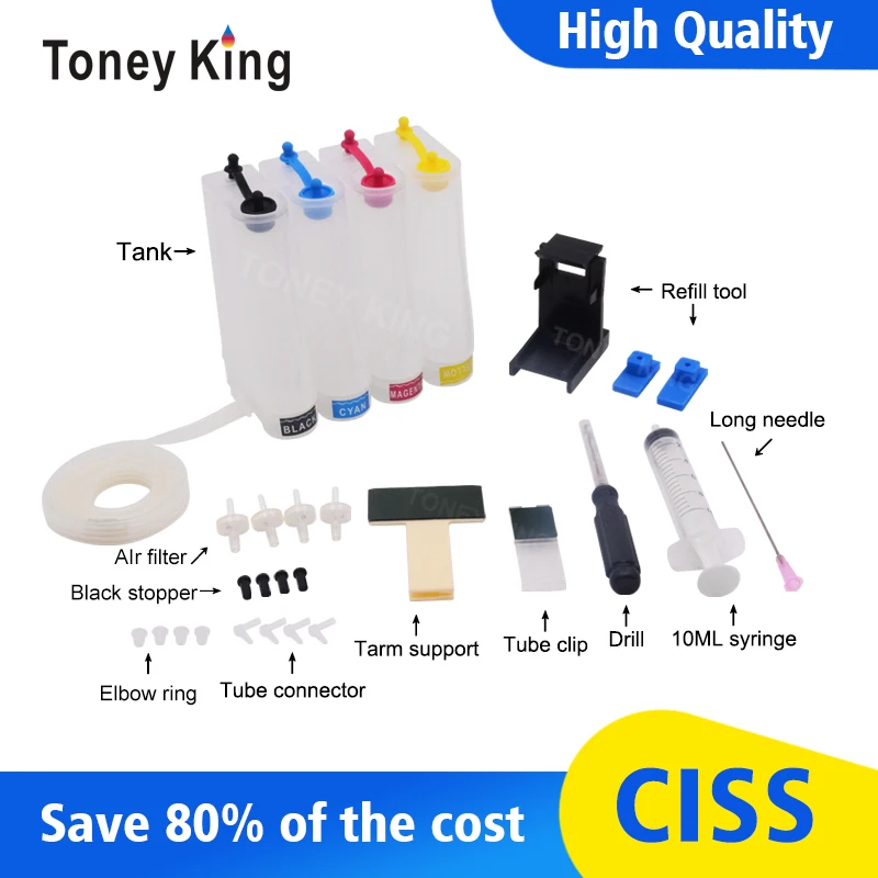 

Toney King Continuous Ciss Ink For Canon Printer fit For PG445 CL446 PG 445 CL 446 PG-445 PG-440 PG440 PG 440 441 XL Cartridge