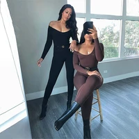 basic jumpsuit for women%e2%80%98s clothing casual brown fitness rompers y2k 2022 playsuit activity streetwear overalls