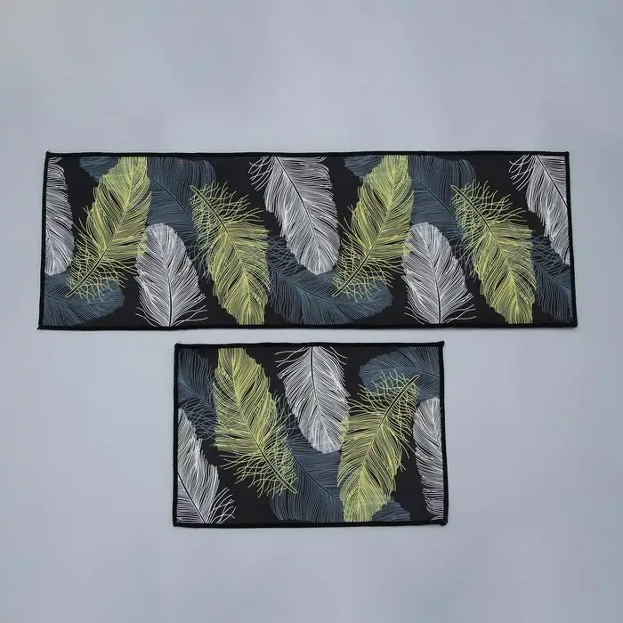 Set mats bath and toilet доляна &quotfeathers" 2 PCs: 40 × 60 45x120 cm | Дом и сад