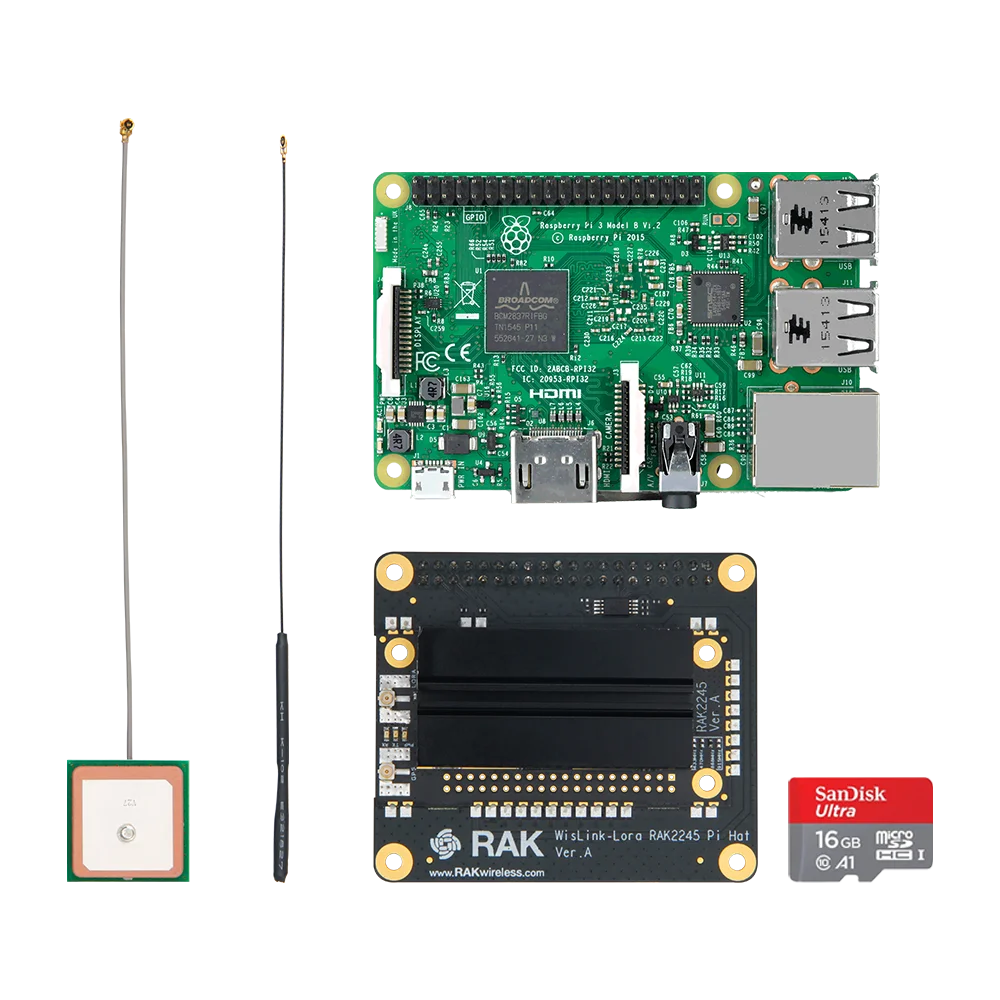 RAK Discover Kit | RAKwireless RAK2245 Pi HAT и Raspberry 3B + 16G TF-карта