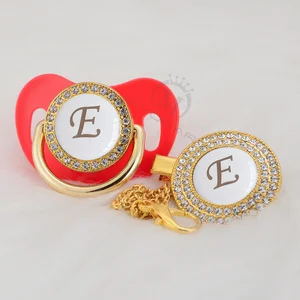 Милая блестящая соска MIYOCAR и соска-пустышка, набор с зажимом с именем и инициалами, буква E, уникальный манекен без бисфенола А, блестящая фотовспышка