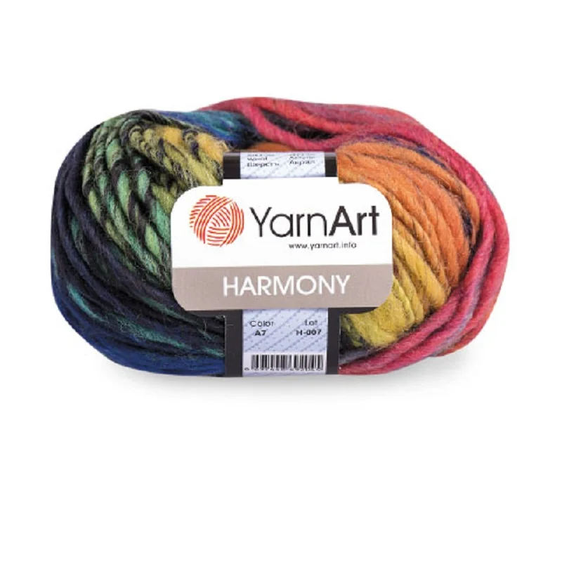 Пряжа Yarnart Harmony 5x50gr-80mt % 60 шерсть вязание крючком облегающая шапочка шарф-хомут