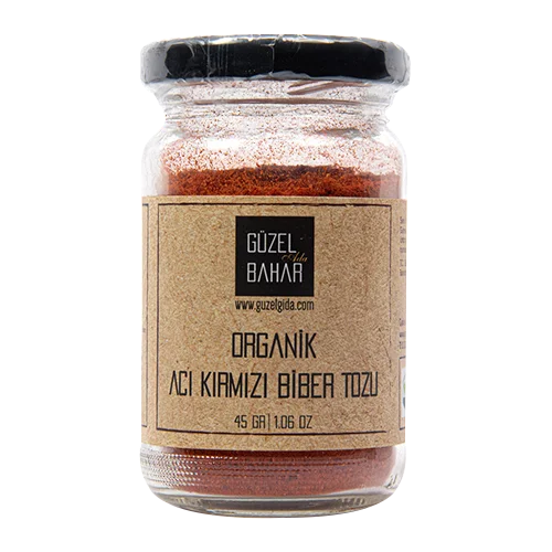 45 г органический горячий чили красный перец порошок органические стеклянные