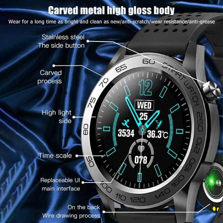

F22U Bluetooth Sports Smart Watch Body Temperature Heart rate Blood Pressure Monitor GPS Fitness Tracker Waterproof Smartwatch