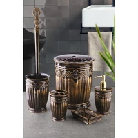 Bathroom Accessories Decoration Sets Toothbrush Trash Can Toilet Brush Soap Dispenser 5Pcs Home Organizer Dowry Products