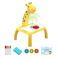 kids led projector drawing table toy set art painting board table light toy educational learning paint tools toys for children