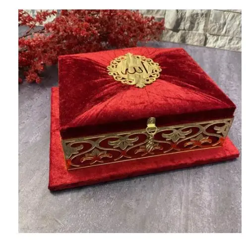 Holy Set Velvet Covered Quran Set Gift Set with Acrylic Mirror Tag  Gift Islamic Muslim Gift Set