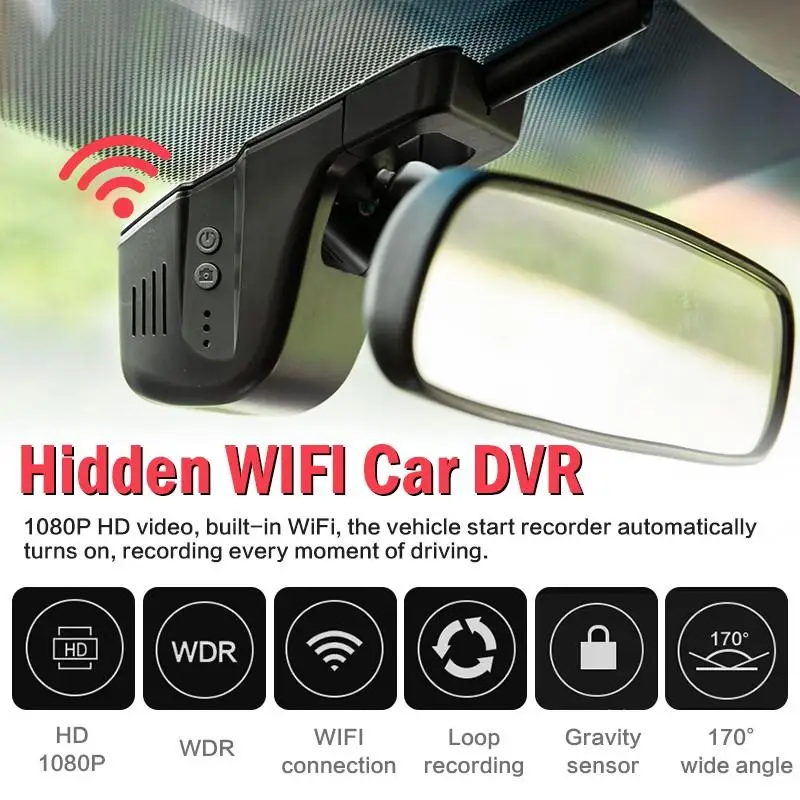 Автомобильный видеорегистратор скрытая камера для парковки HD 170 P с широким углом