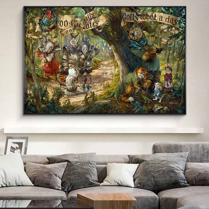 

Disney Art Posters And Prints For Kids Bedroom Nursery Cartoon Animals Elephant Rhino Fox Canvas Painting Wall Art Home Decor