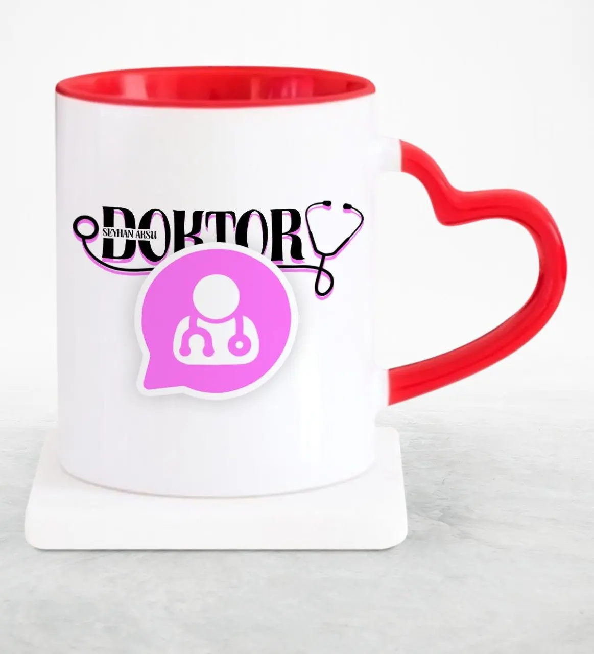 

Персонализированные Профессиональный доктор красная чашка в форме сердца чашка-12