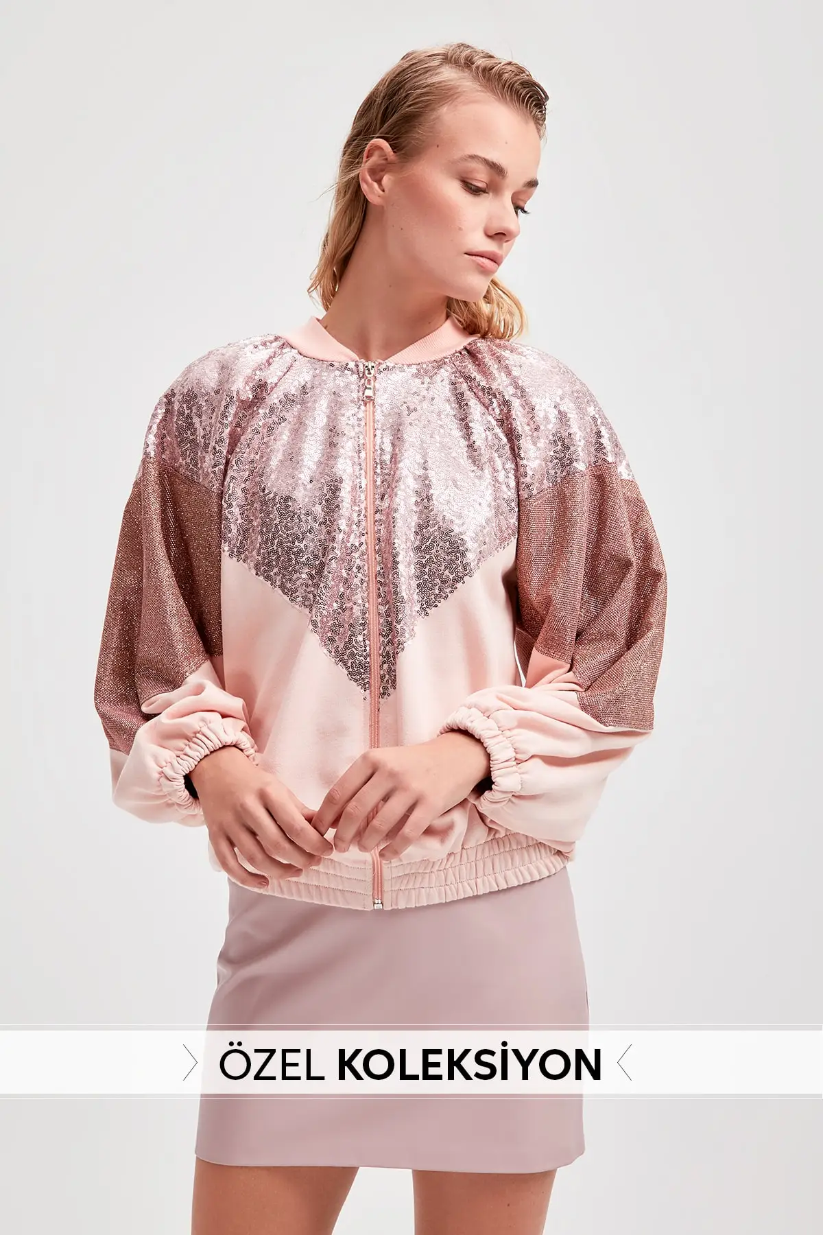 Trendyol трикотажная куртка-бомбер с блестками TWOAW20SW0343 | Женская одежда