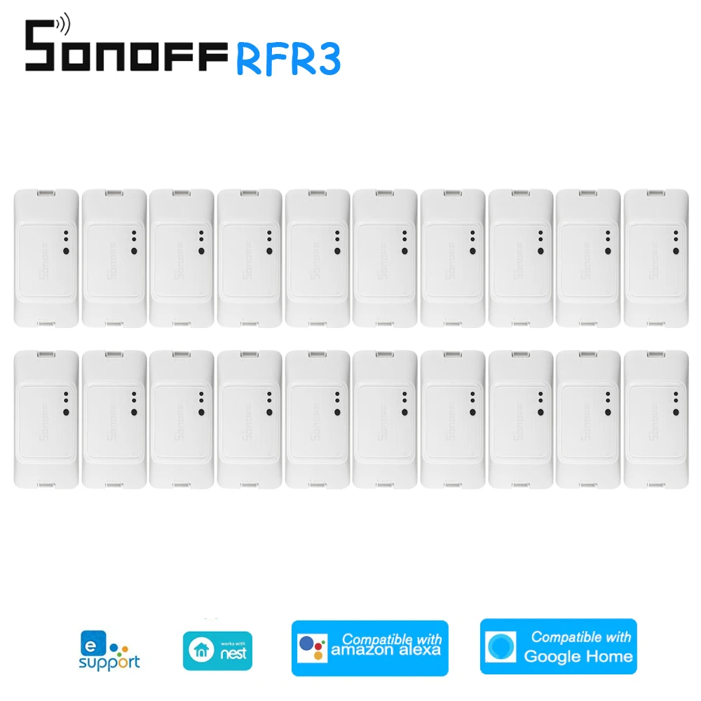 SONOFF RF R3 RFR3 Smart RF управление RM 433 МГц wifi переключатель с таймером 100-240 В DIY приложение для автоматического управления для Alexa Google Home