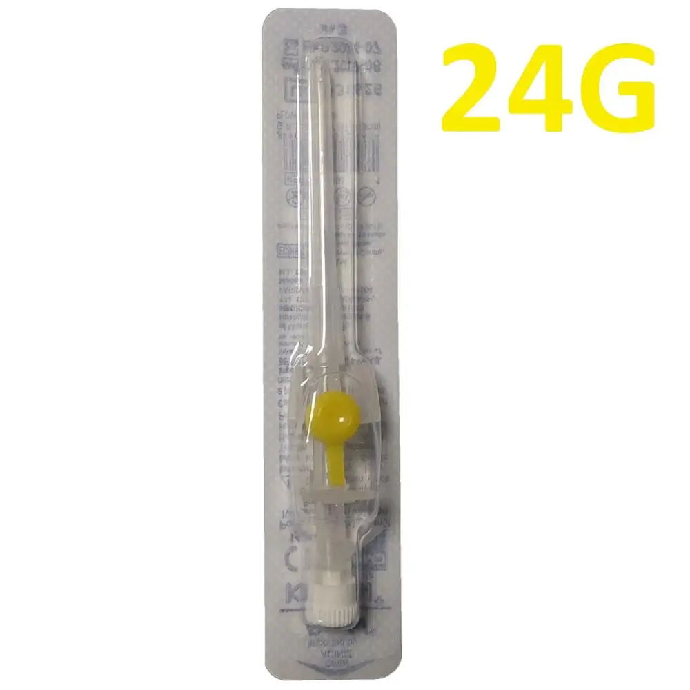 24 Gauge (24G) IV Catheter with Wings and Injection Port, Intravenous Cannula, IV Catheters for Animals, IV Administration