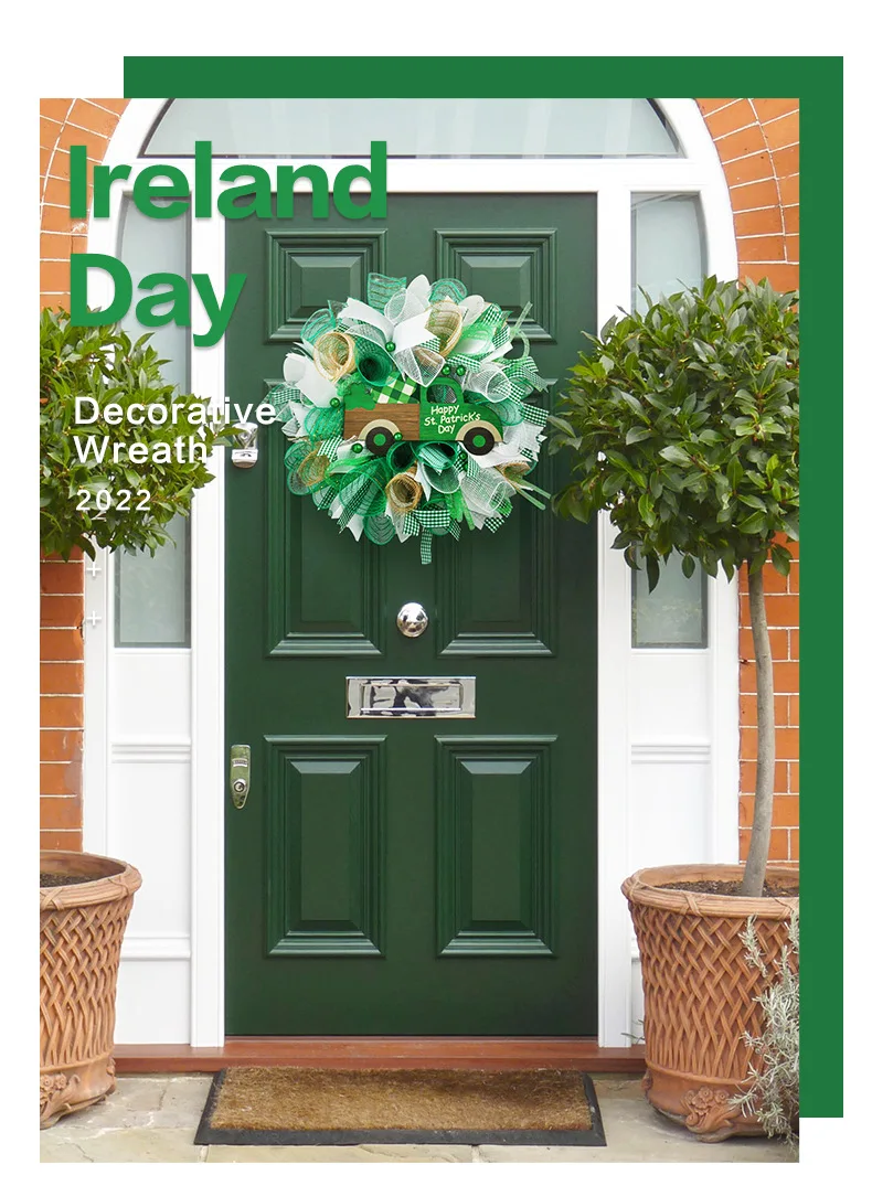 Easter Wreath with Cross Spring Decoration DIY Front Door Garland Wall Hanging Home Farmhouse Artificial Flower Decor |