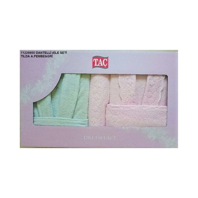 

Crown Ruched Family Robe Set Tlda A. Pink-Gray 410586828