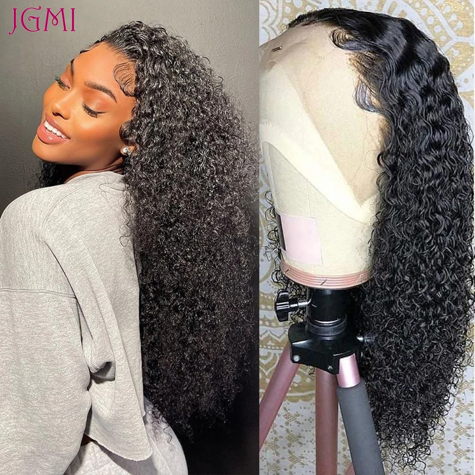 

30 Inch Kniky Curly 13x4 Transparent Lace Frontal Human Hair Wigs Jerry Curly Lace Closure Frontal Wig For Black Women Preplucke