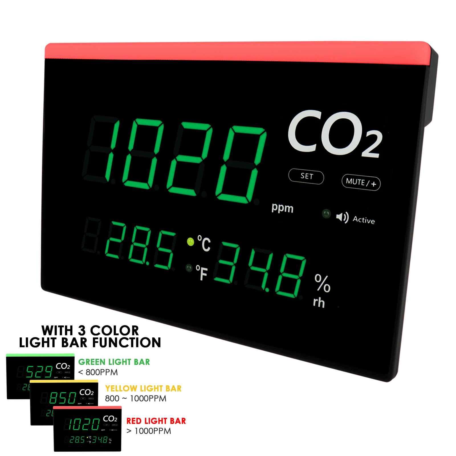 

All-in-1 Accurate Mountable Indoor Air Quality Monitor IAQ Multifunctional CO2 Monitor Dual Calibration