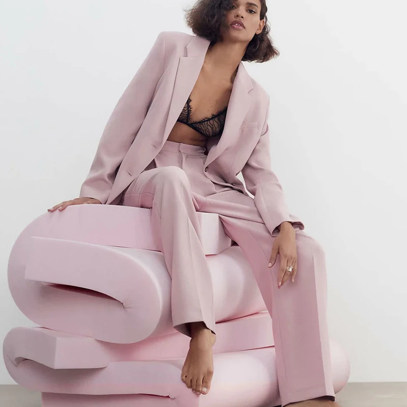 

Blush 2 Pieces Mother Of The Bride Pant Suits Formal Office Female Suit Lady Blazer Wear Prom Party Business Outfits