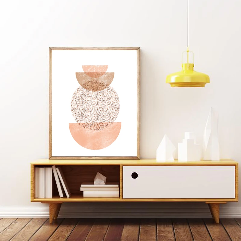 Абстрактные геометрические плакаты Sun Boho на холсте нейтральные современные