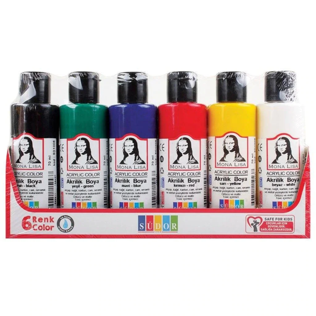 

Südor Monalisa Acrylic Paint 6x70 Ml Bottles (SD1006) -Canvas Stone Wood and Many Surface.