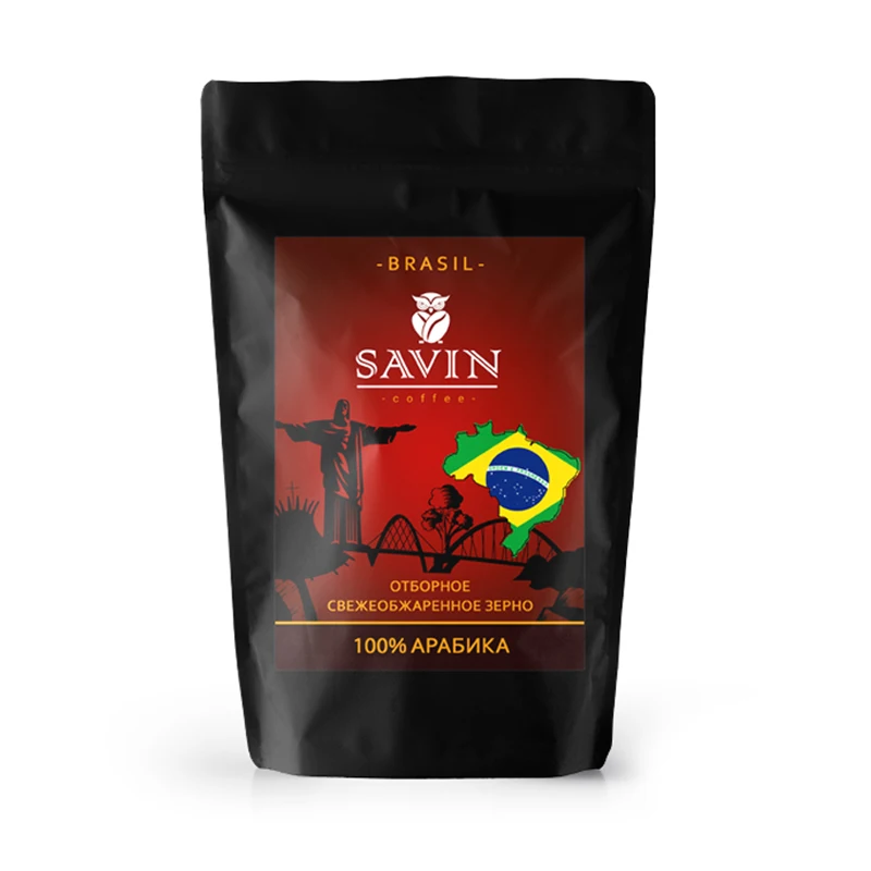 Кофе в зернах 500 гр SAVIN. 100% арабика. Бразилия SUL DE MINAS. | Продукты