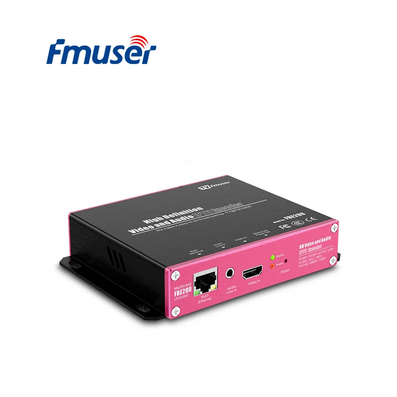 FMUSER FBE200 H.264/H.265 кодификатор для транзистора в сети Vivo HD IPTV с высоким разрешением