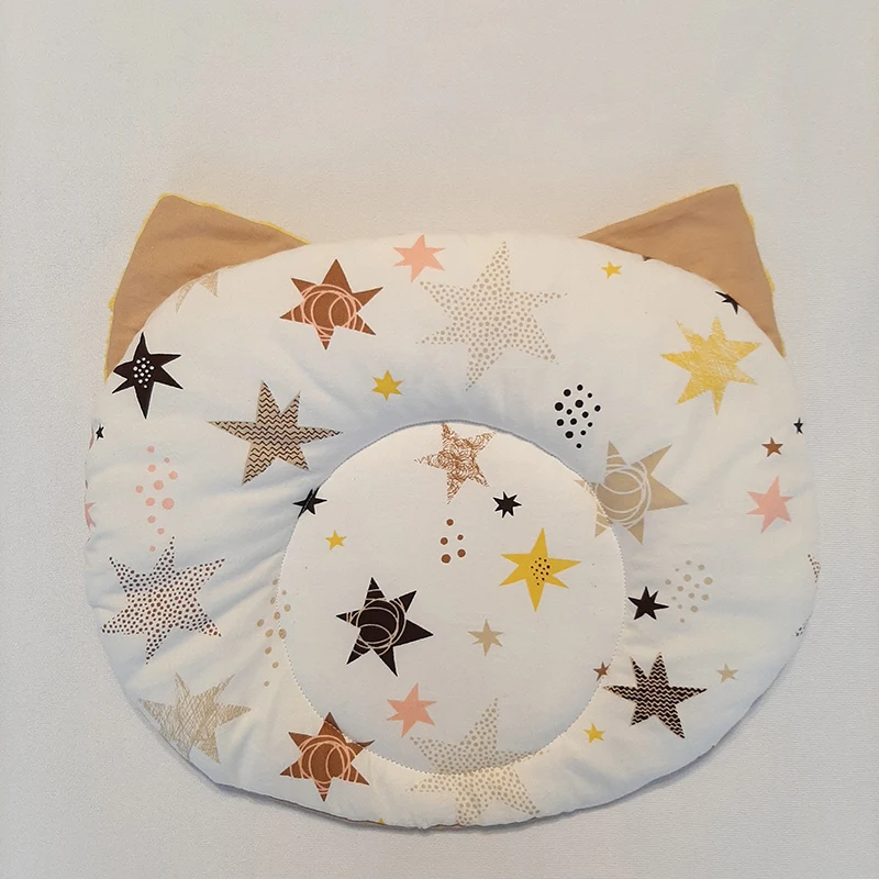 Подушка под голову для новорожденных малышей детей бязь подушка с рисунком