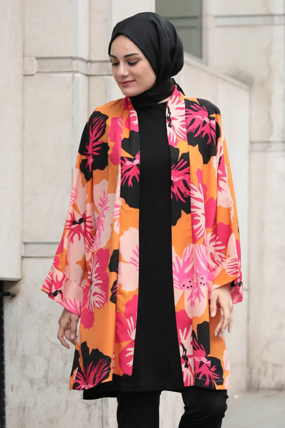 

Tubigo Piera Orange Muslim Women's Kimono Clothing, Muslim Clothing, Women's Clothing, Top Quality, Wonderful Muslim Fashion