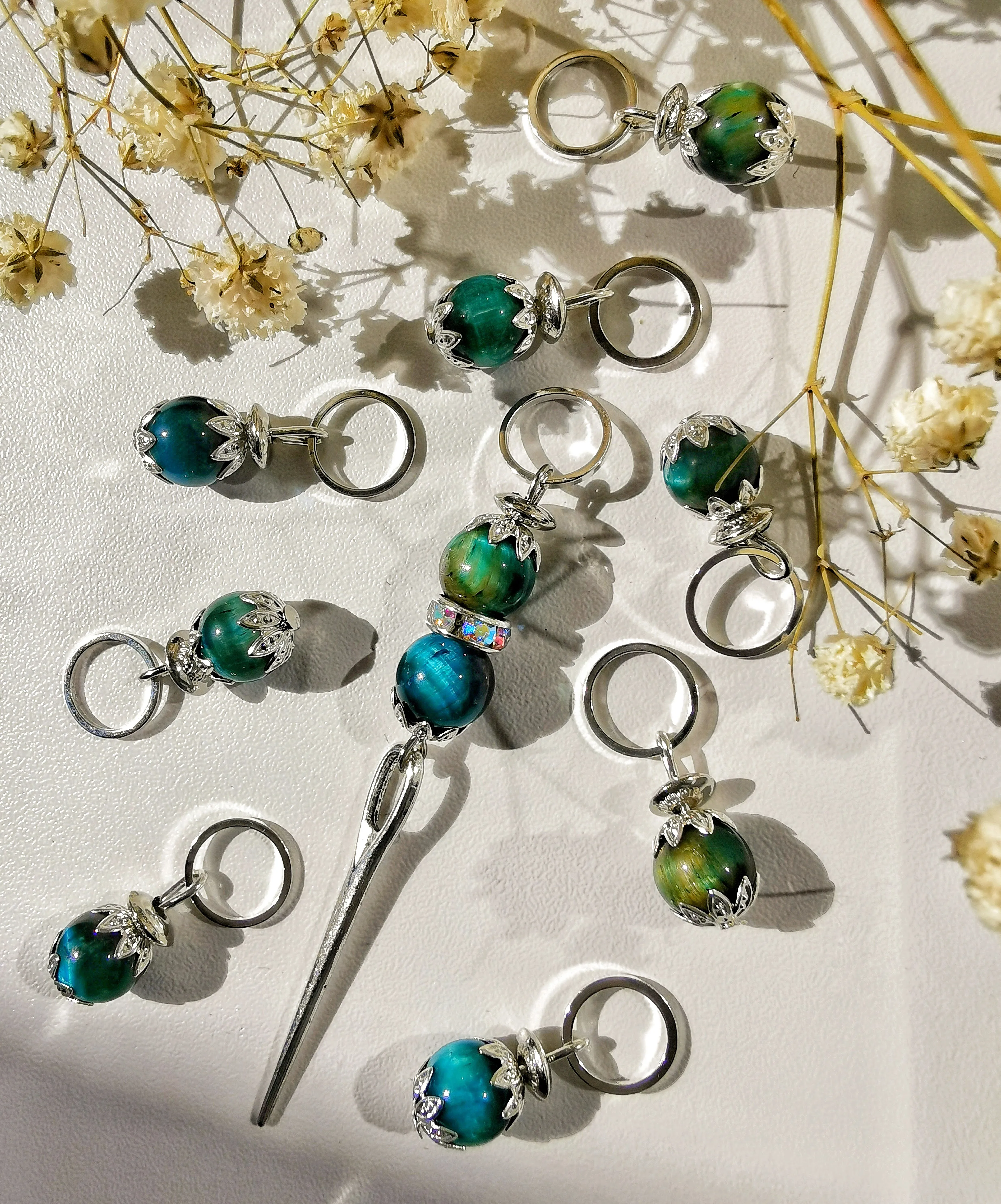 Markers for knitting (set) from natural stones. | DIY Craft Supplies