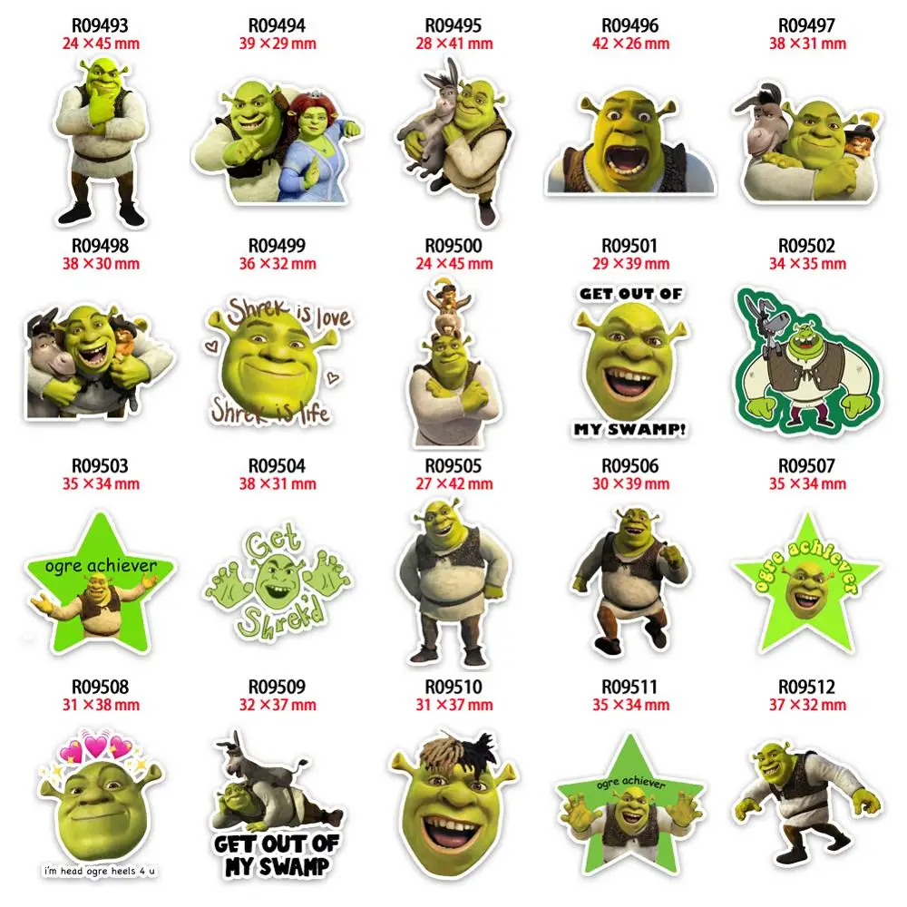 

Cute Cartoon Resin Shrek Stud Planar Acrylic Charms printed for Birthday Party Decoration Accessories