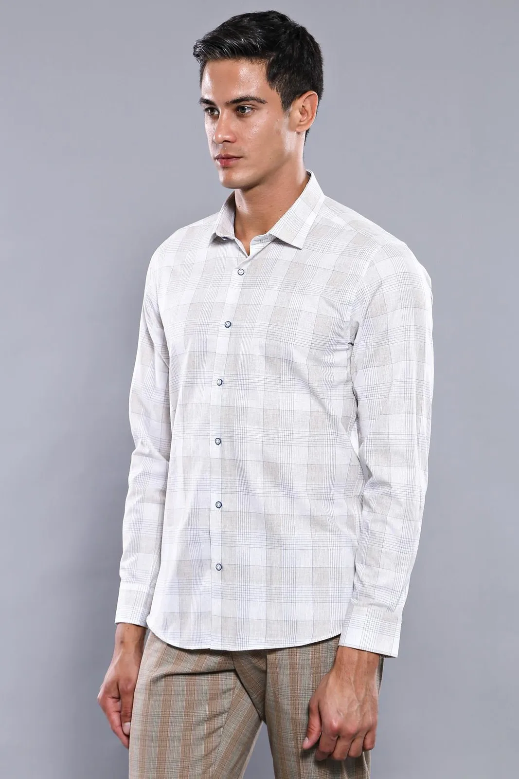 

Pattern Slim Fit Light Beige Men 'S Shirt Unimart Shop | Wessi