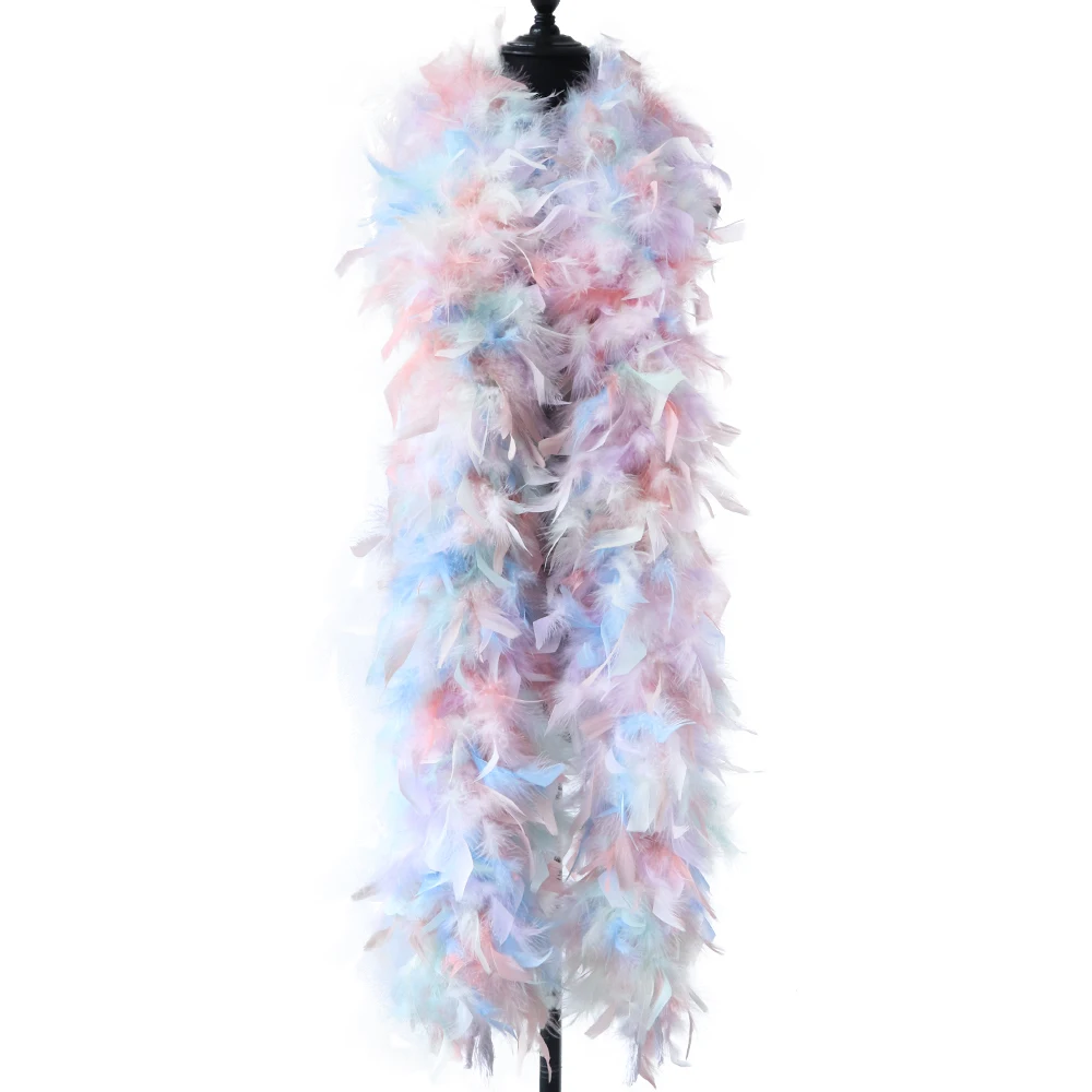 

130G Natural Fluffy Turkey Feather Colored Marabou Boa DIY Wedding Party Carnival Decoration Dress Shawl/Scarf for Crafts Plumas