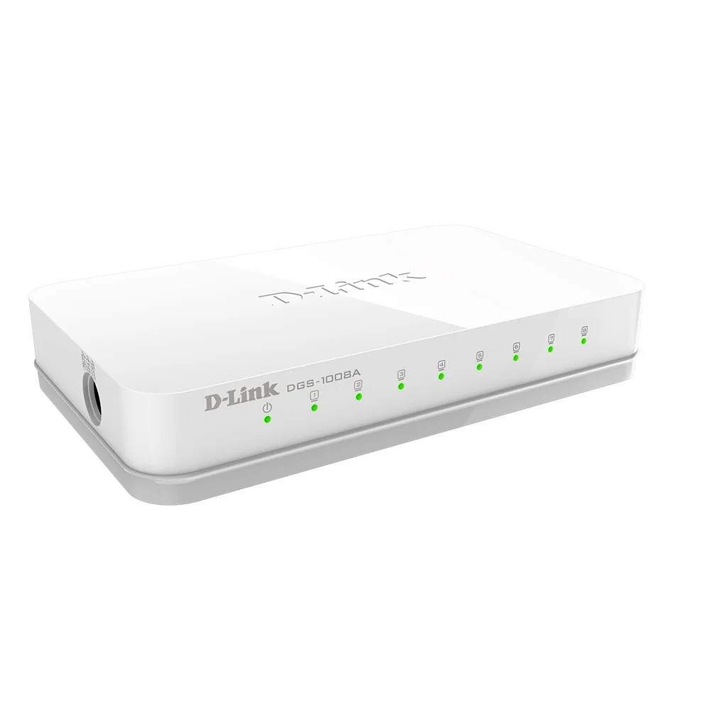 Коммутатор D-Link DGS-1008A (8-портов 10/100/1000BASE-T Unmanaged 8x10/100/1000Mbps Green Ethernet) (DGS-1008A) |