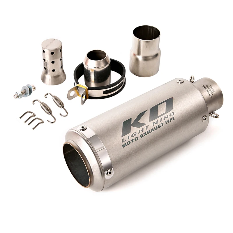 

Universal 38-61.5 mm Motorcycle Exhaust Muffler Pipe Titanium Color Exhaust Tips with Removable DB Killer Escape Stainless Steel