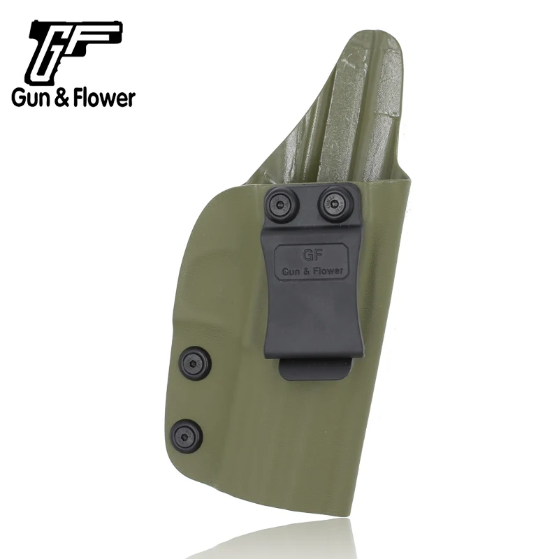 

Gun&Flower Fast Draw IWB Kydex Gun Case Holder Pouches CZ 75 P07 Pistol Holster for 1.5" Belt Army Green
