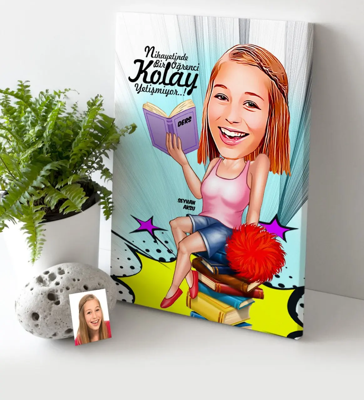 

Personalized Women 'S Student Cartoon Canvas Table (30x50 cm.) 1