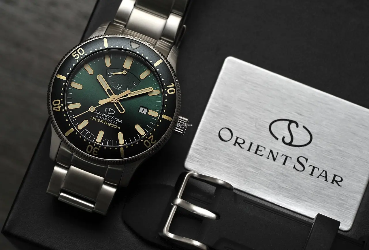 Авто часы мужские Orient и узором в виде звездочек спортивный костюм RE AU0307E Дайвинг