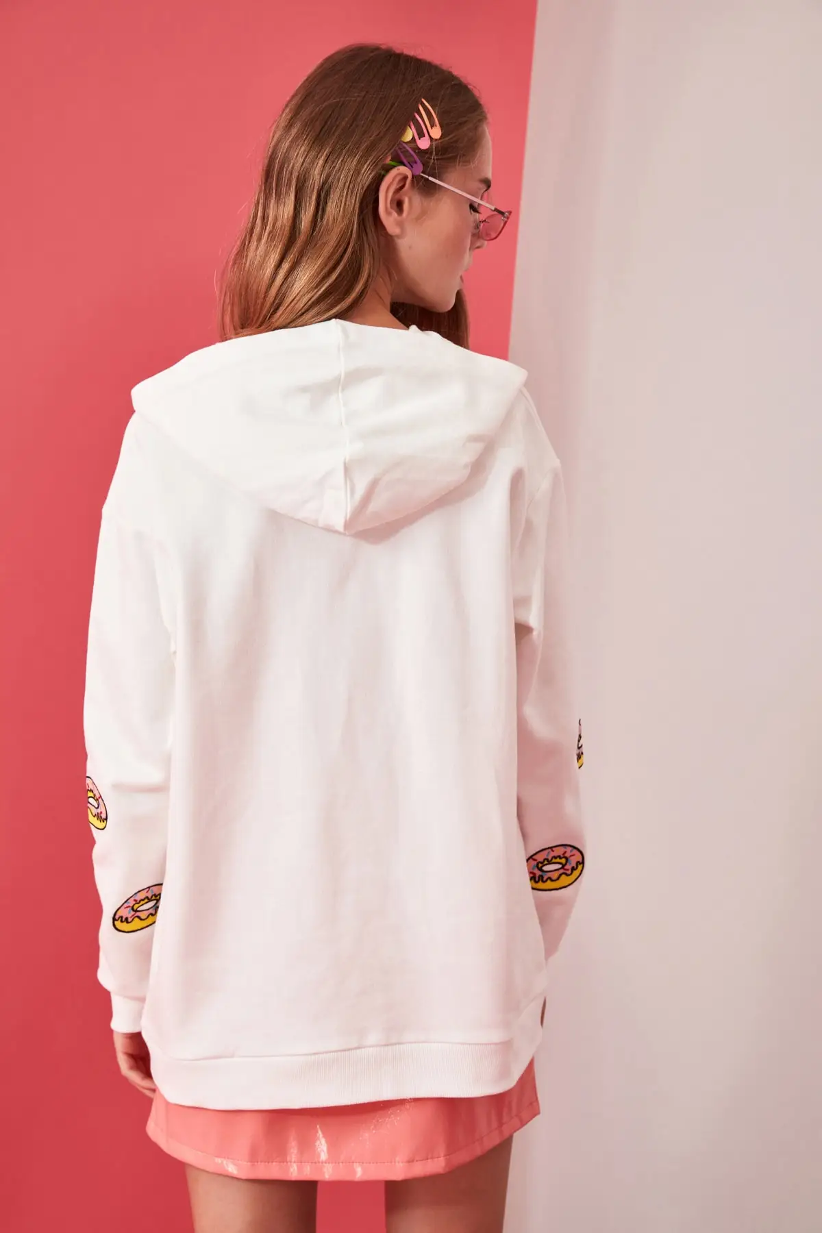 

Ecru Front and Sleeve Embroidered Hooded Boyfriend Knitted Sweatshirt hoodie zara woman 2020 bts anime kawaii harajuku y2k sudad